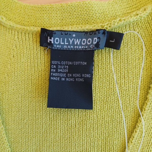 NEW! Hollywood The Jeans People lime green top size L (4378) - Picture 3 of 6